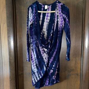 Sara Sara Purple and White Tie-Dye Top